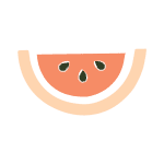 peach and pink watermelon slice icon