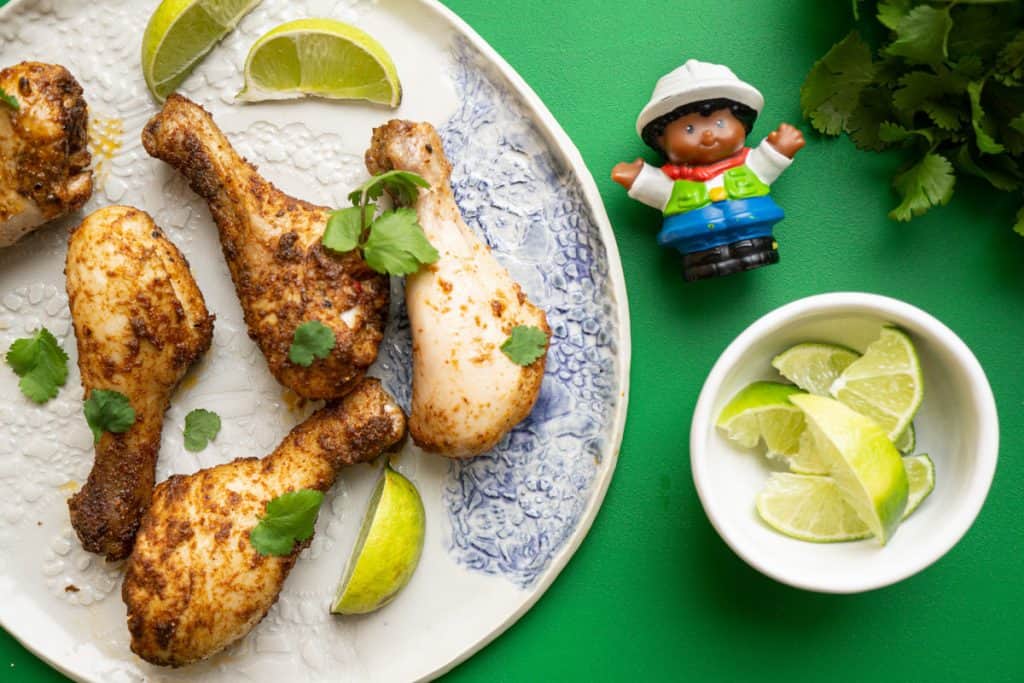 image of tex mex chicken drumstick recipe for babies 6 months and older
