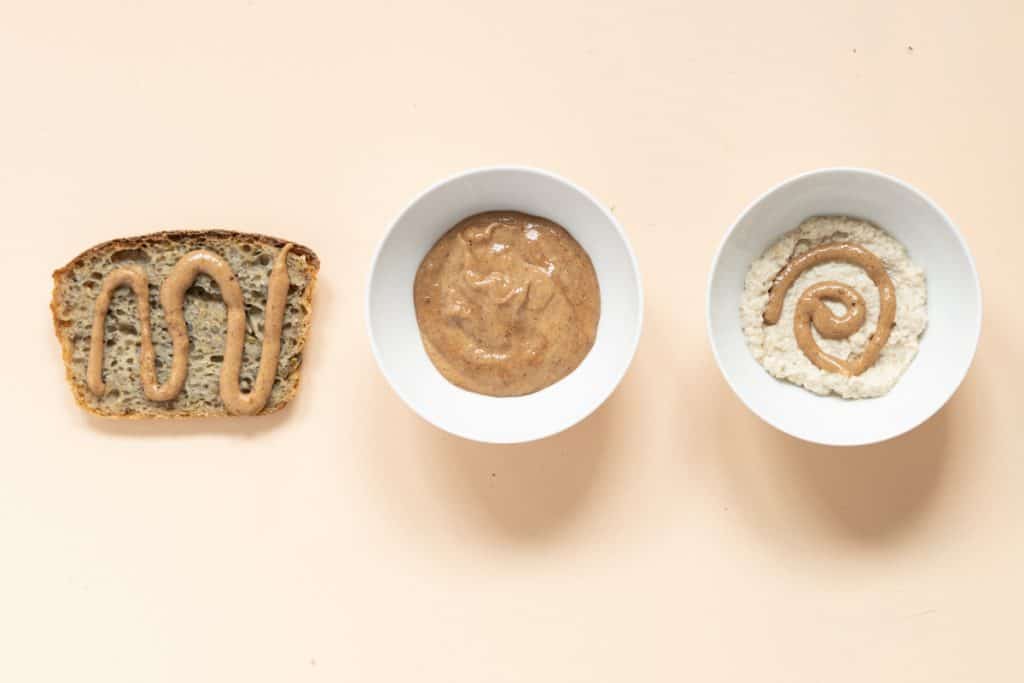 3 ways to use baby food pouches: on toast strips, eaten out of a bowl, or mixed into baby cereal