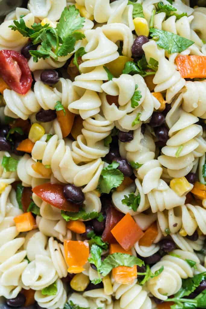 Close up of southwest pasta salad