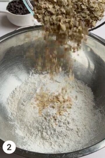 bowl with dry ingredients for soft pumpkin cookies