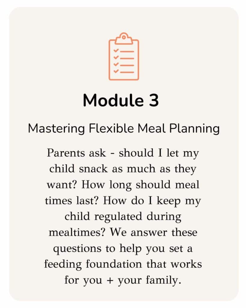 Parents ask - should I let my child snack as much as they want? How long should meal times last? How do I keep my child regulated during mealtimes? We answer these questions to help you set a feeding foundation that works for you + your family.