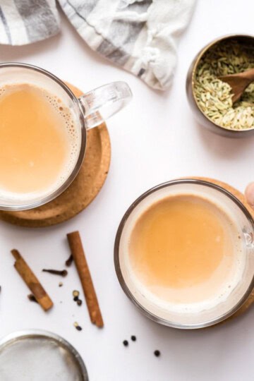 Two mugs of masala chai