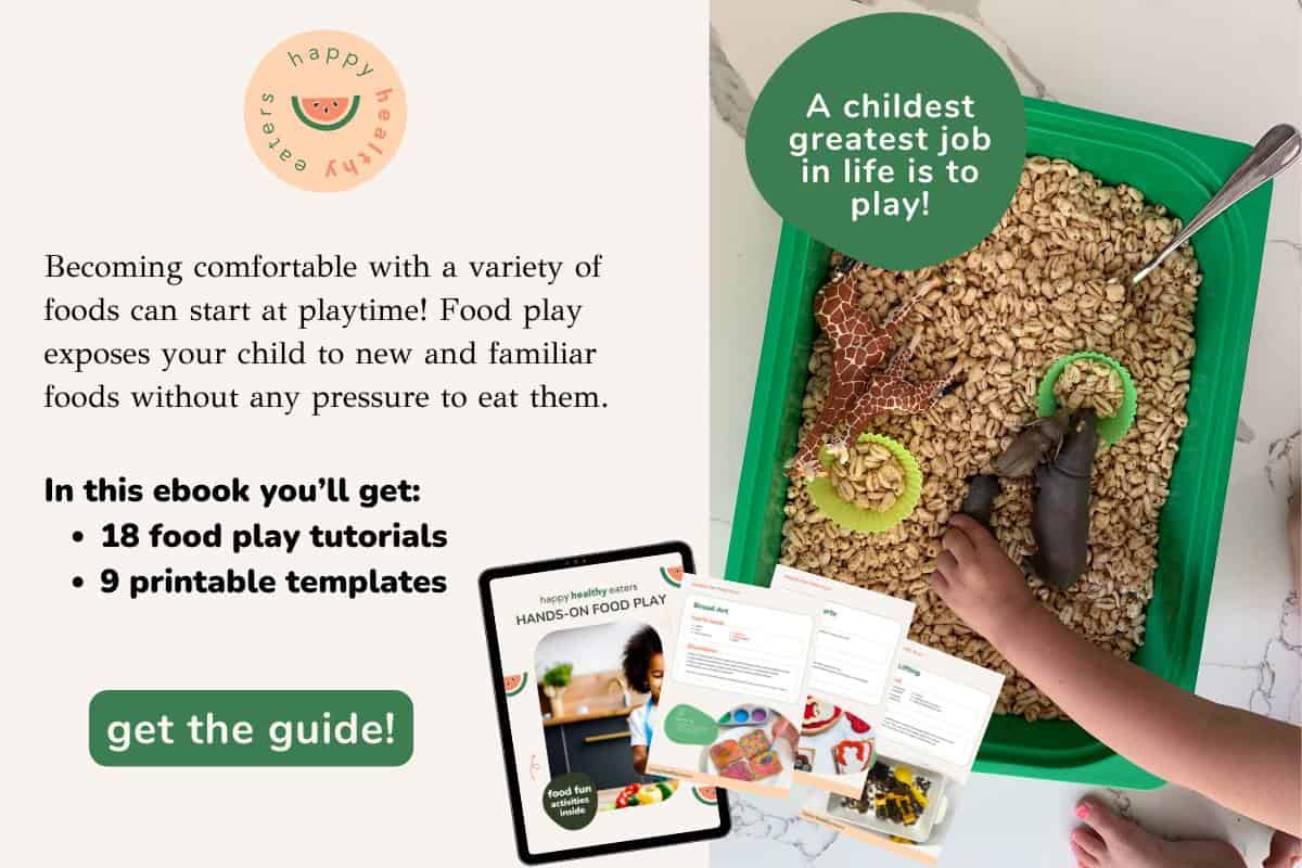 image of sensory bin for children's food play