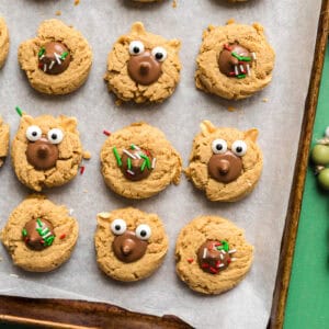 A tray of Pb blossom bears. a lower sugar cookie option for toddlers.