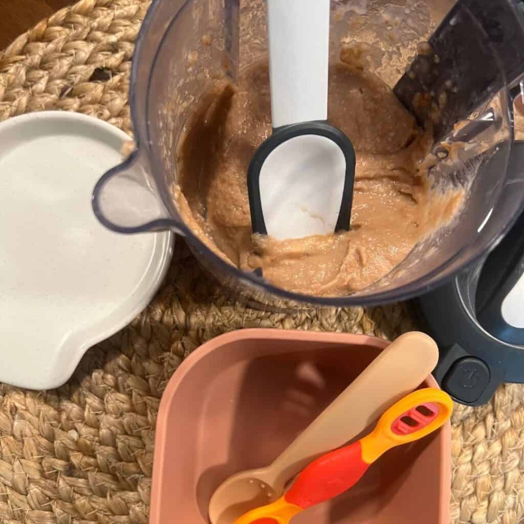 Baby friendly Mexican beans blended up in a blender.