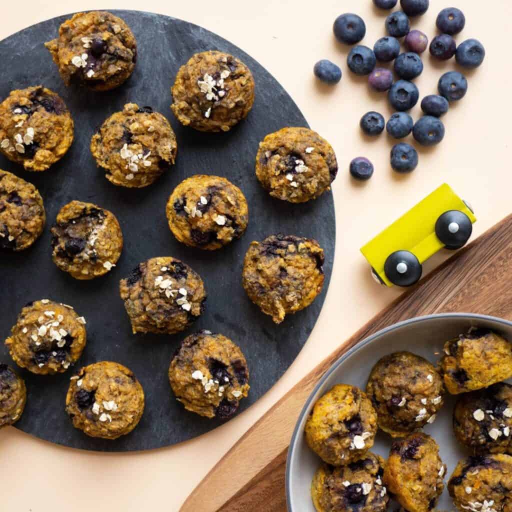 Sweet potato blueberry baby muffins