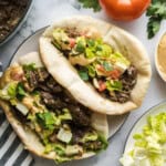 sumac beef in pitas