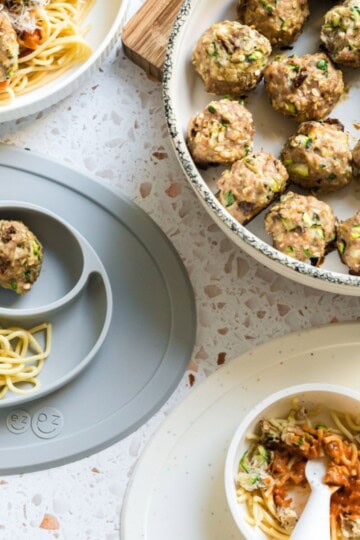 Italian flavoured chicken meatballs for babies.